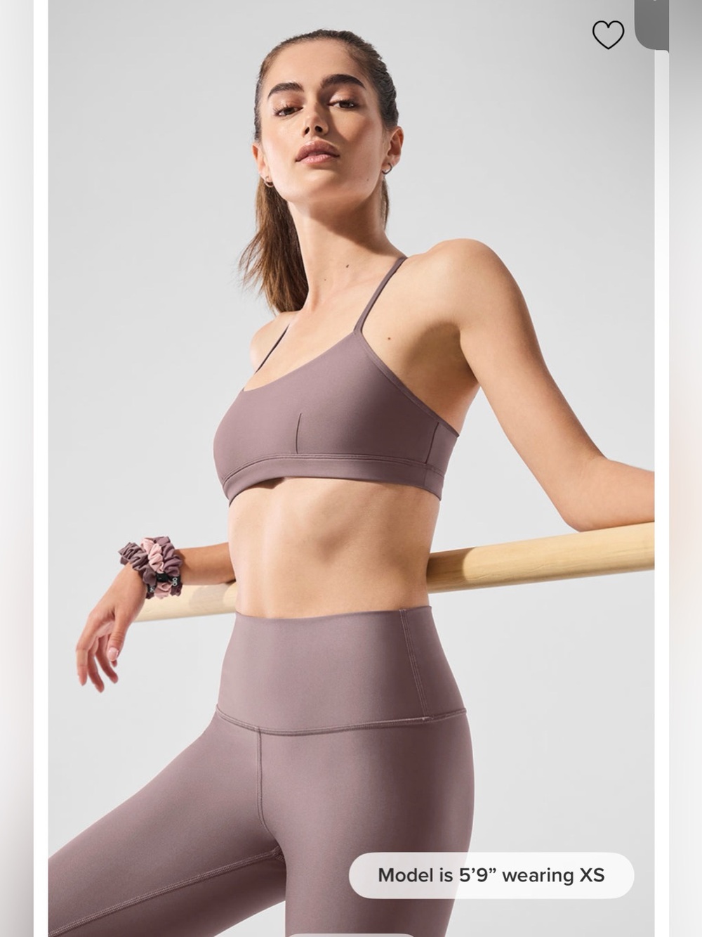 ALO Yoga Mauve Dusty Rose Strappy Sports Bra